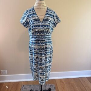 Boden Women's Blue/White Jersey Dress‎ Size 16